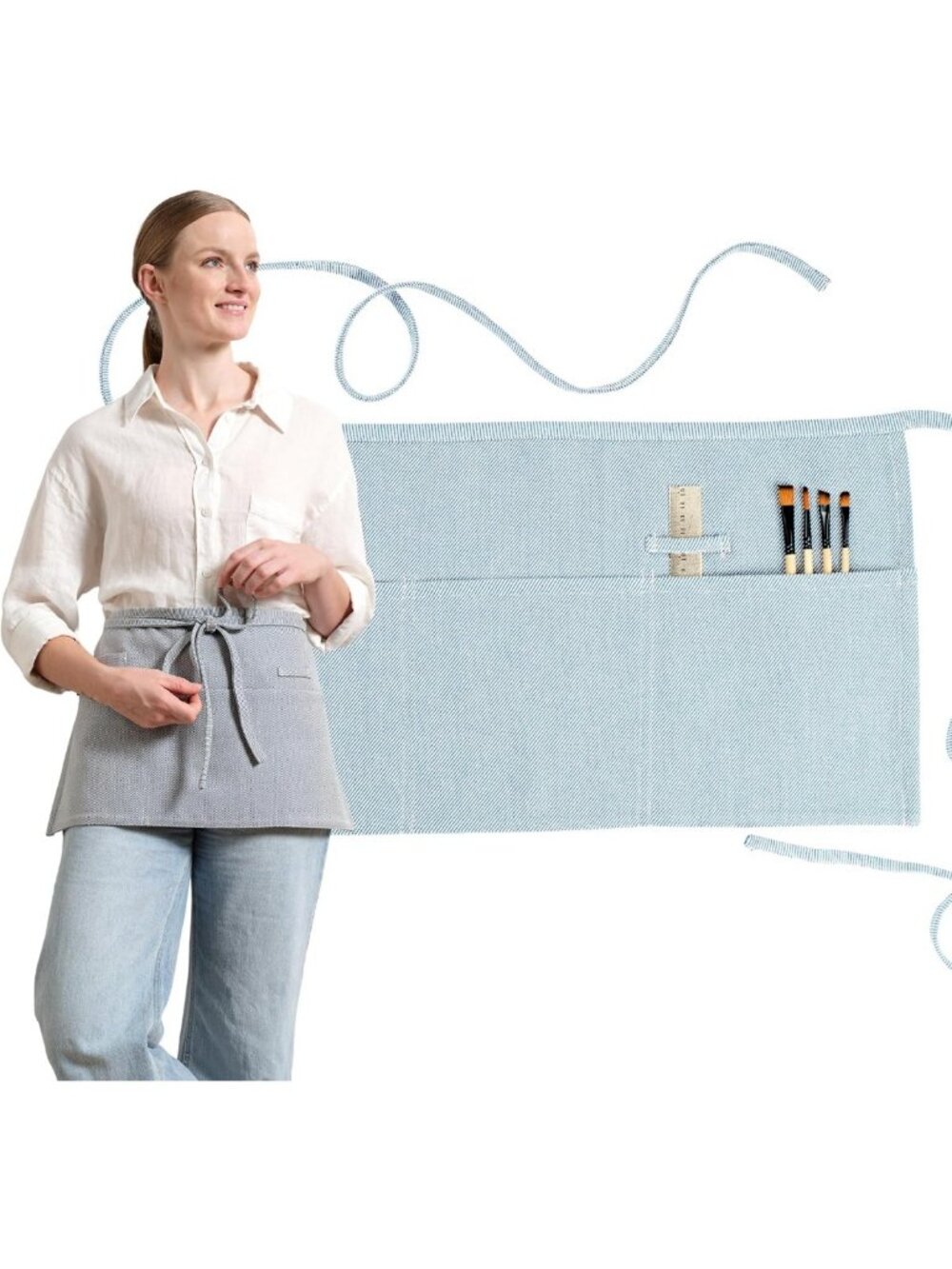 Stylish Adjustable Waist Apron for Women with Pockets - Perfect for Cooking